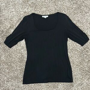 White House Black Market Fitted Black Blouse